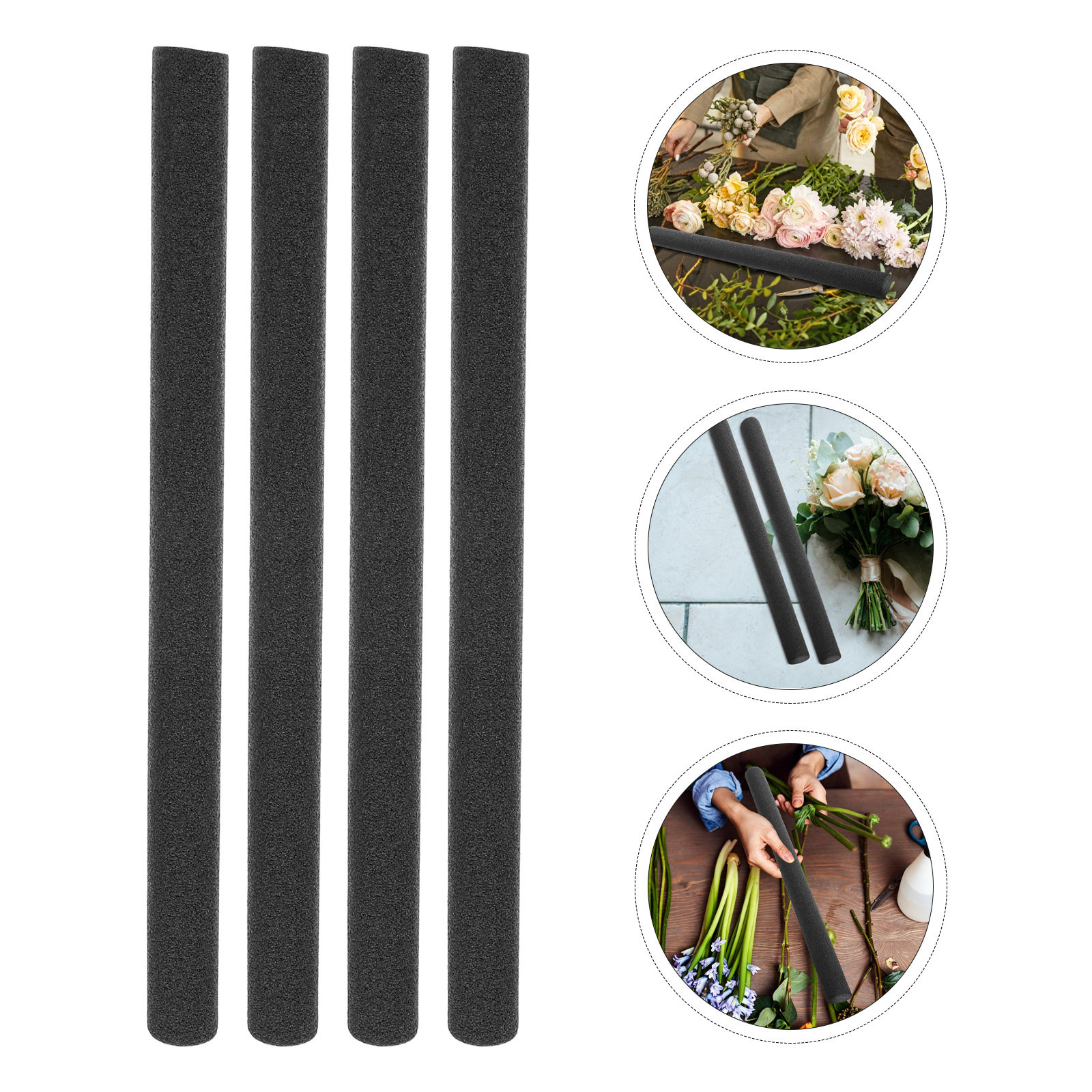 Anda Florist Supply - 8Pcs Floral Foam Rods Black 1.6