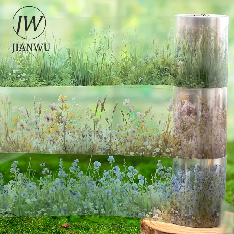 Floral Tape Green - JIANWU 50mm*200cm Green Notes Series Vintage