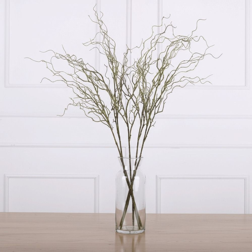 Branch Curly Willow - 120cm Length Artificial Willow Branch 4-Fork