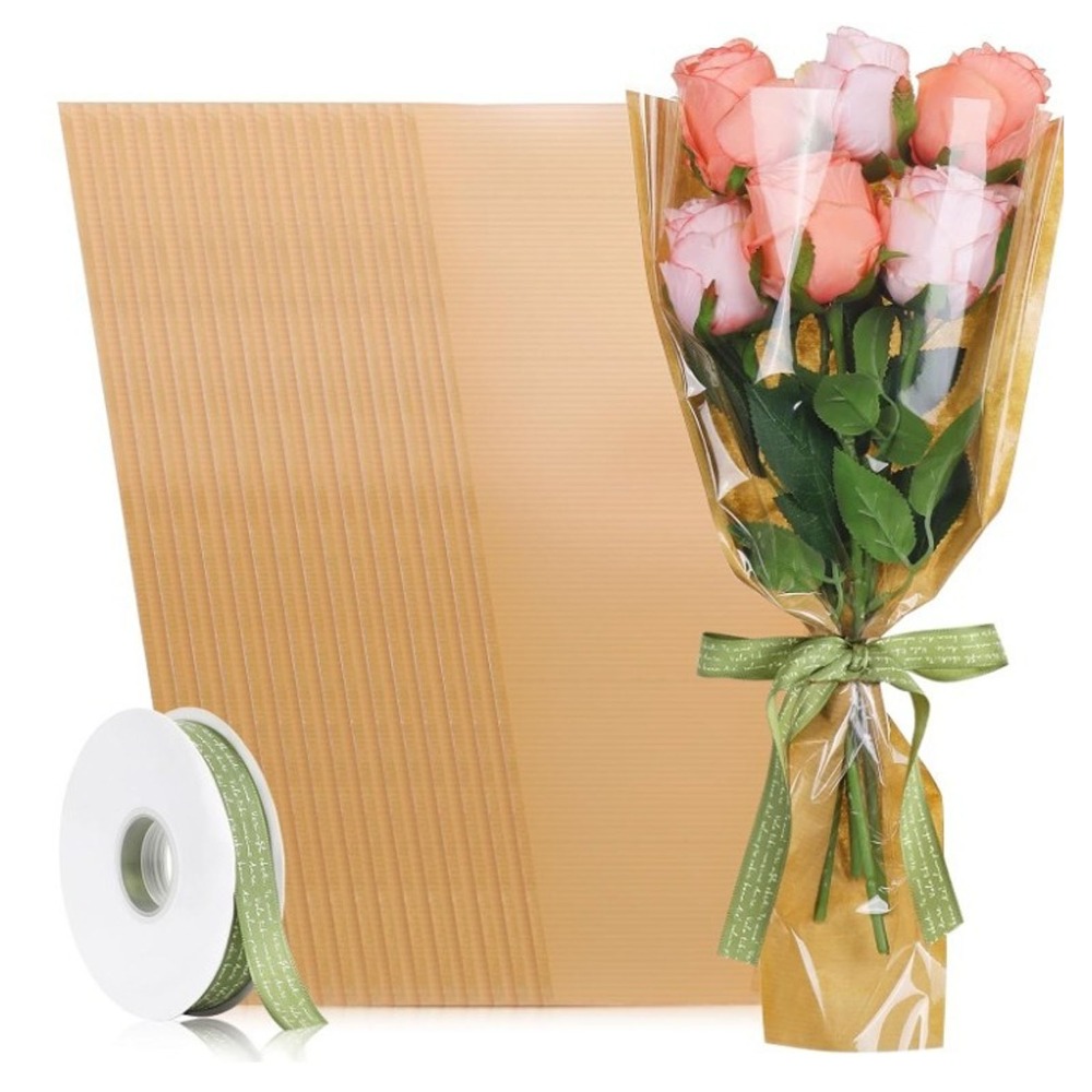 Flower Wrap Kraft - 50Pcs Light coffee Flower Wrapping Bags