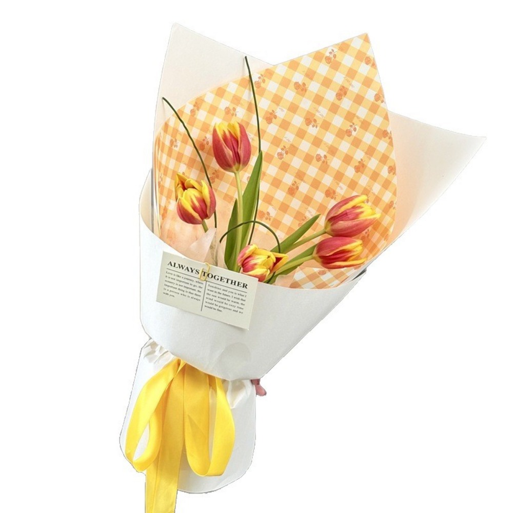 Rose Grid Print Thick White Kr - đánh giá và giá Flower Wrap Kraft