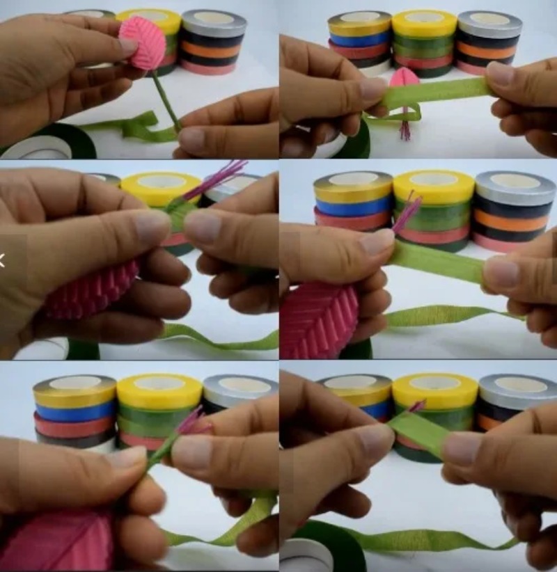 5PCS 30Yard Self-adhesive Flor - đánh giá và giá Floral Tape Green
