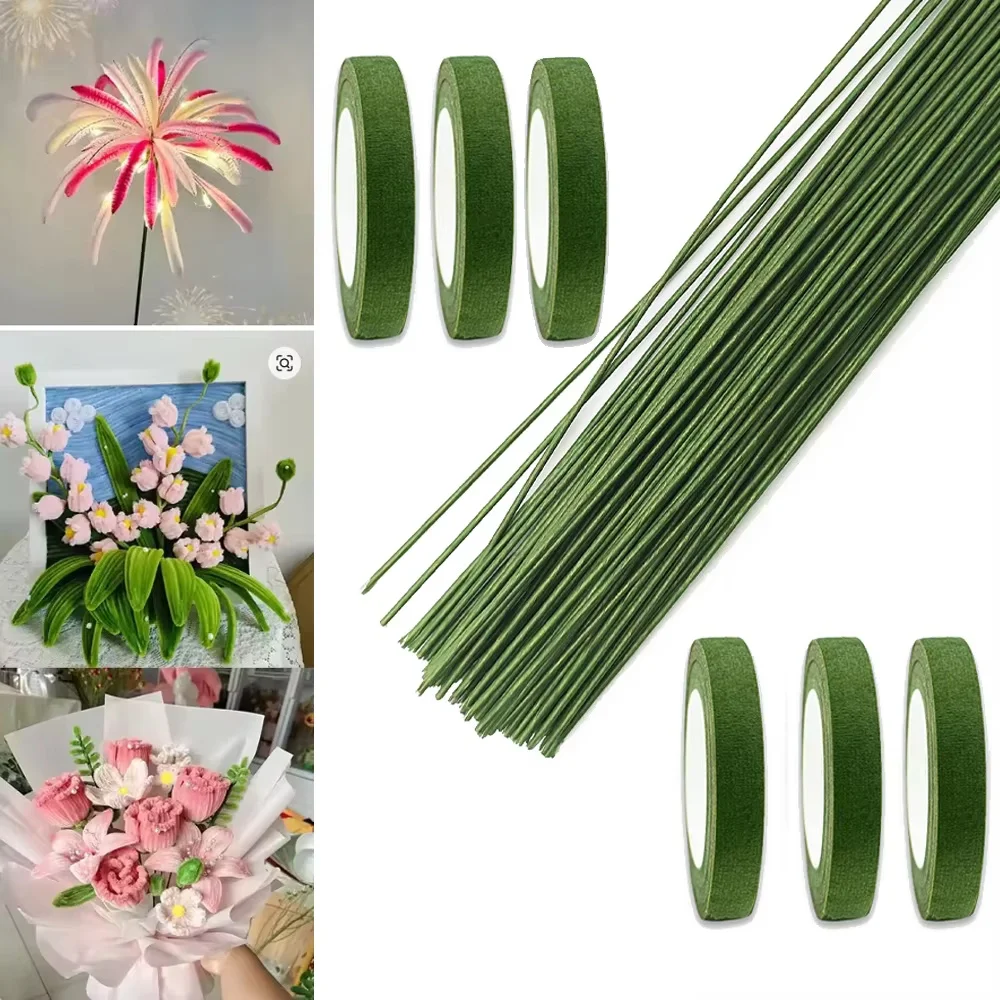Green Flower Stem Sticks DIY F - đánh giá và giá Floral Tape Green
