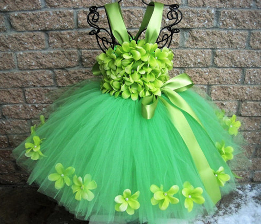Bé Gái Xanh Cánh Hoa Tutu Đầm  - đánh giá và giá Floral Tape Green