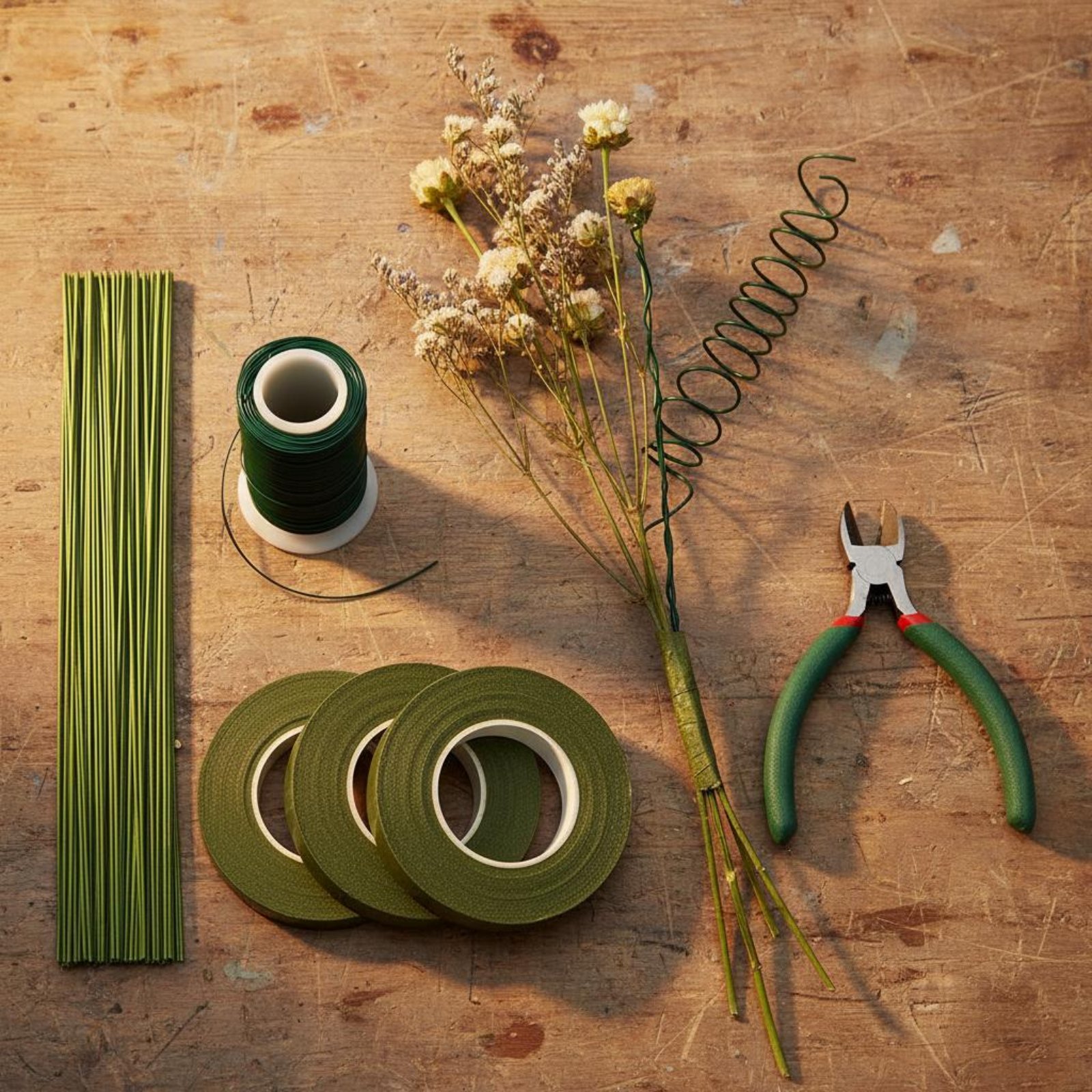 Floral Arrangement Making Kit  - đánh giá và giá Floral Tape Green